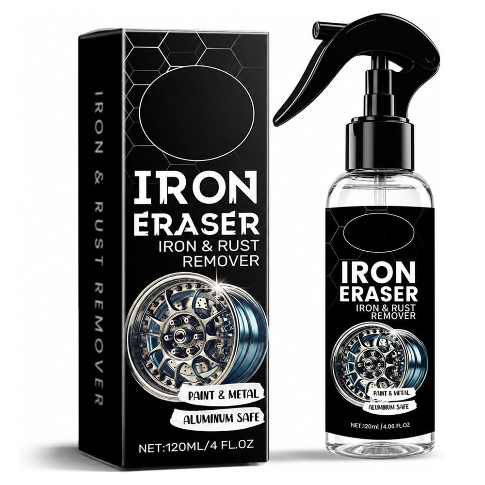 Iron Eraser Rust Remover Spray, Car Wheel Paint Brake Dust Fast Cleaner 120ML*1x