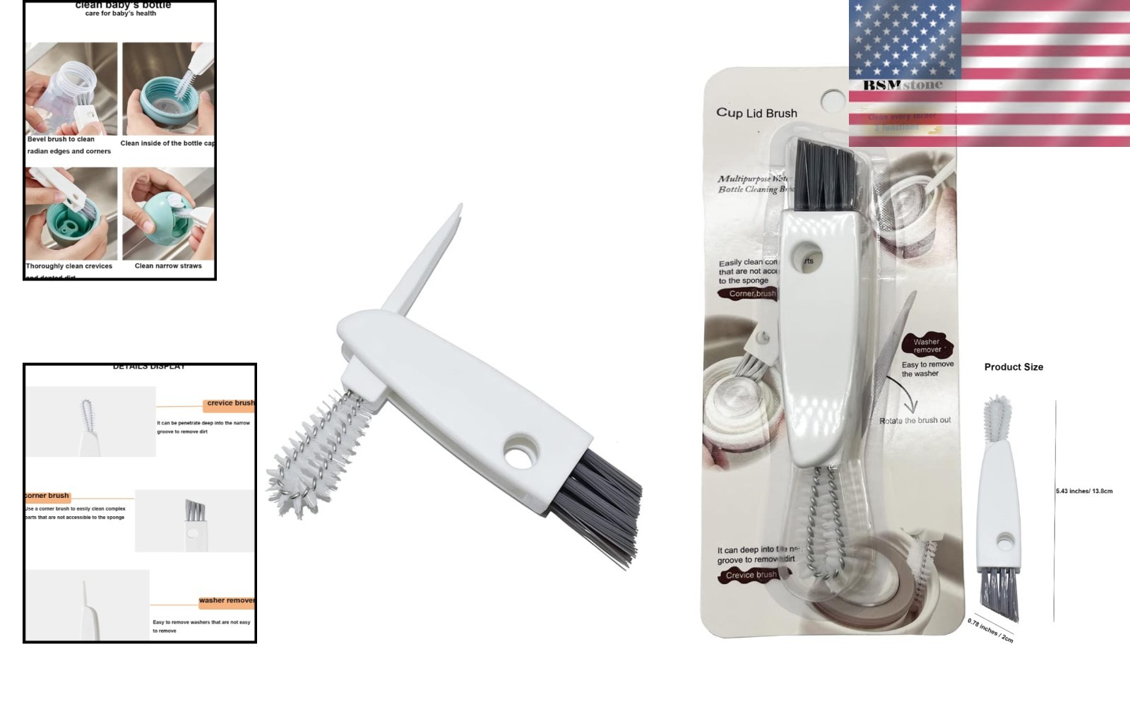 Effortless Crevice Cleaning Brush for All Bottle Types – Compact & Effective