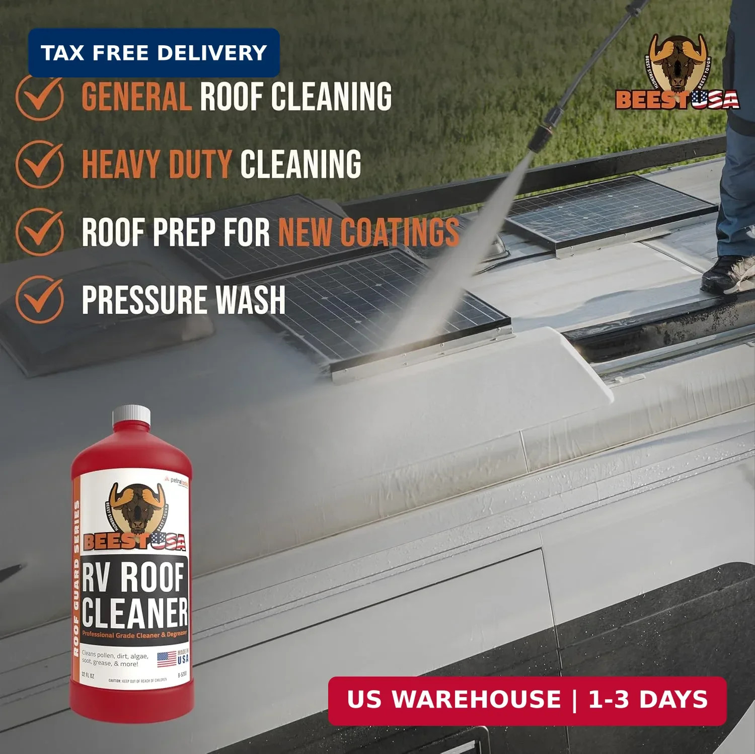 BEEST RV Roof Cleaner (32 Oz Super Concentrated Makes 5 gallons) – Roof Cleaner