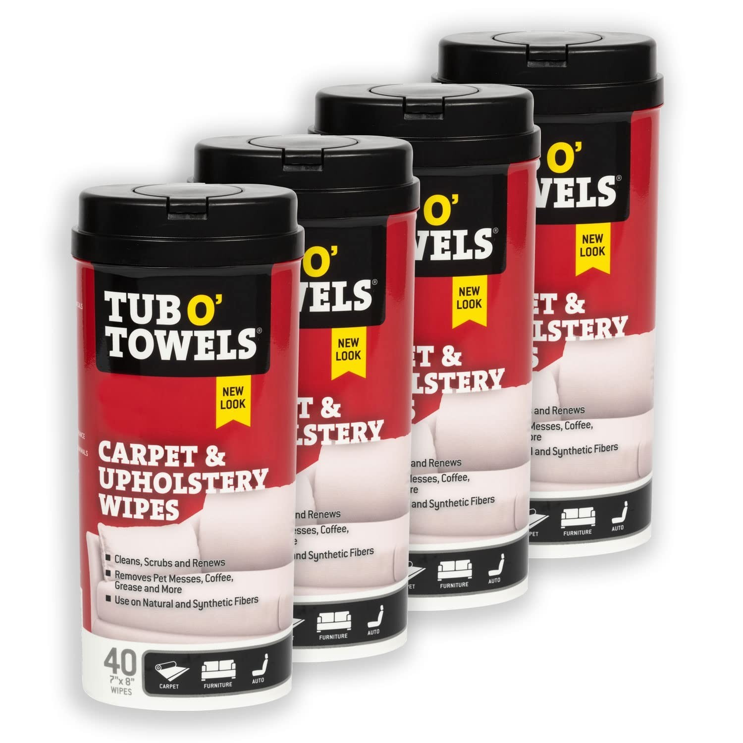 Carpet & Furniture Cleaning Wipes, Set of 4