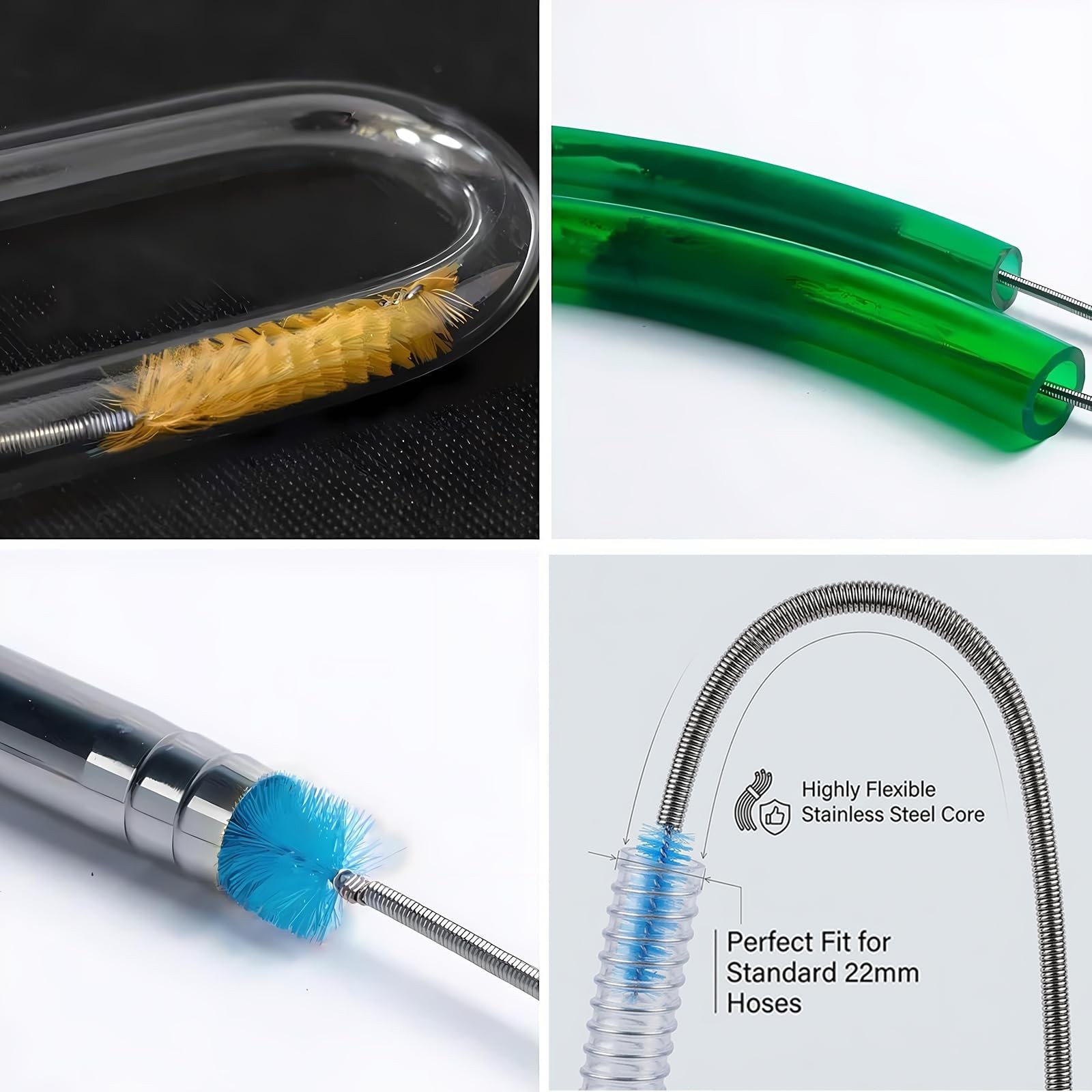 67″ Flexible Drain Brush Set, Double Ended Long Hose Pipe Cleaner with 2 Pcs …