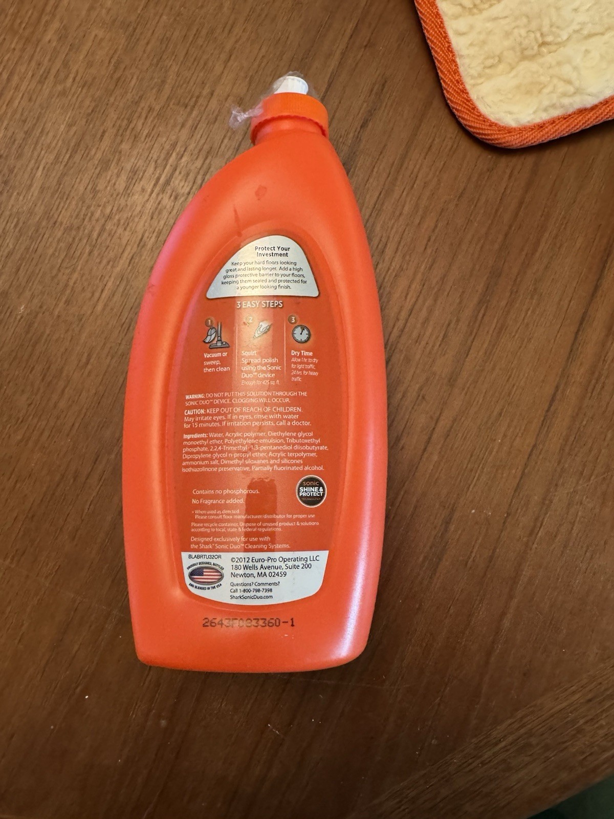 SHARK Wood & Hard Floor Polish 28 oz High Gloss + 2 Washable Pads NEW! Sonic Duo