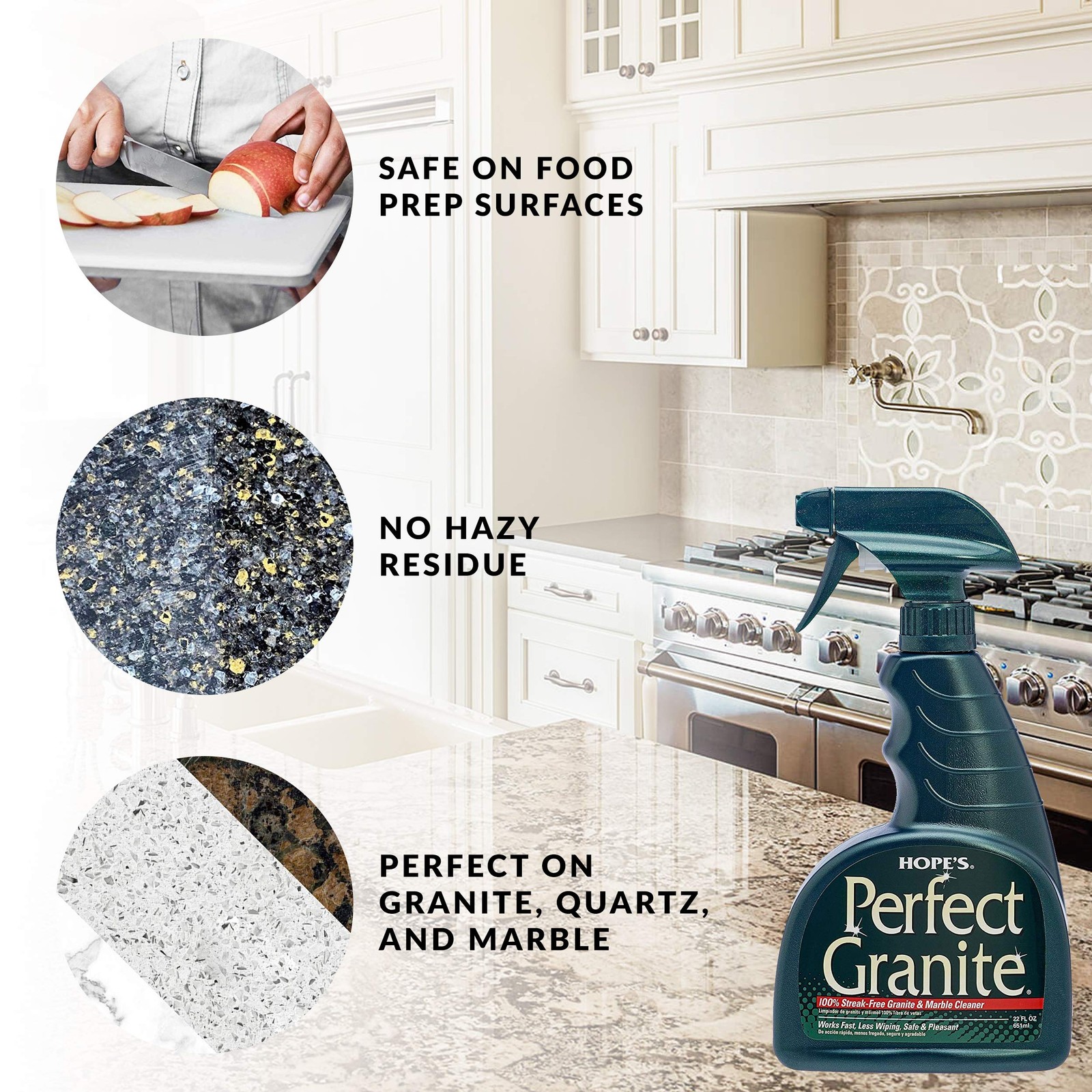 HOPE’S Perfect Stainless, Granite, and 17.5 Fl Oz (Pack of 3), Bundle