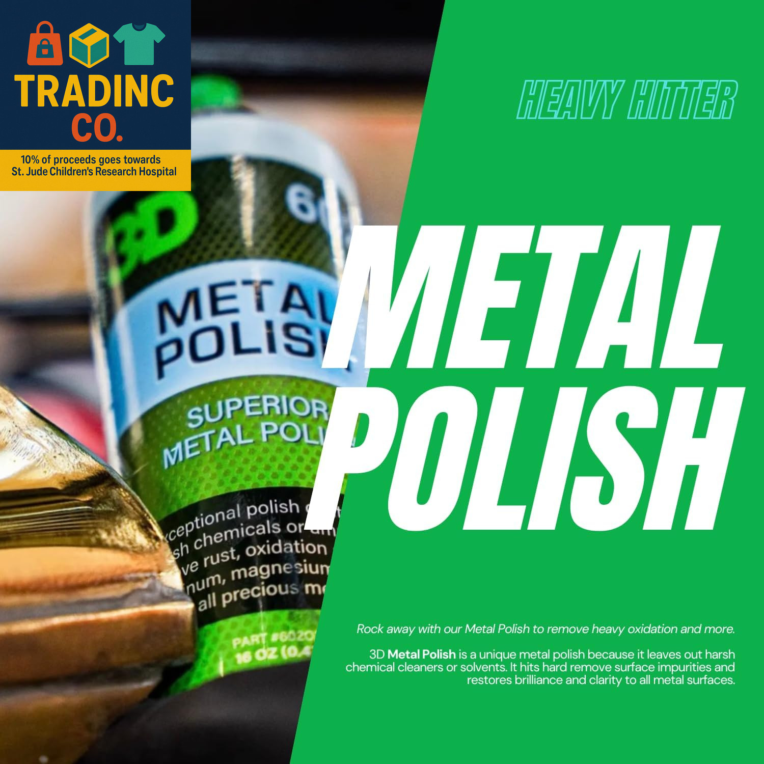 Metal Polish – Heavy Duty Car Metal Polish for Aluminum, Chrome, Brass, Copper,