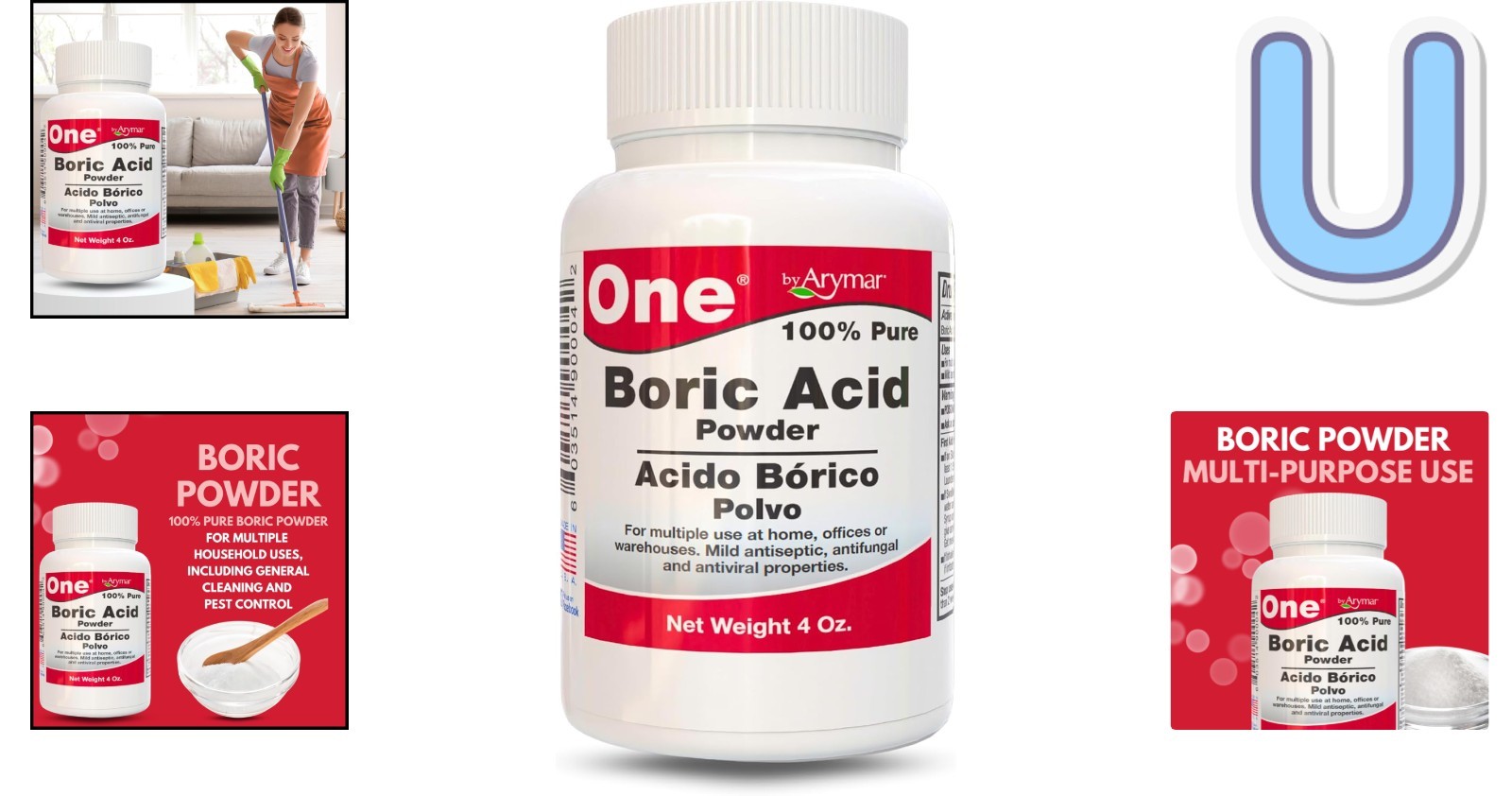Eco-Friendly 4oz Boric Powder: Pure Granular Multi-Use Cleaner & Freshener