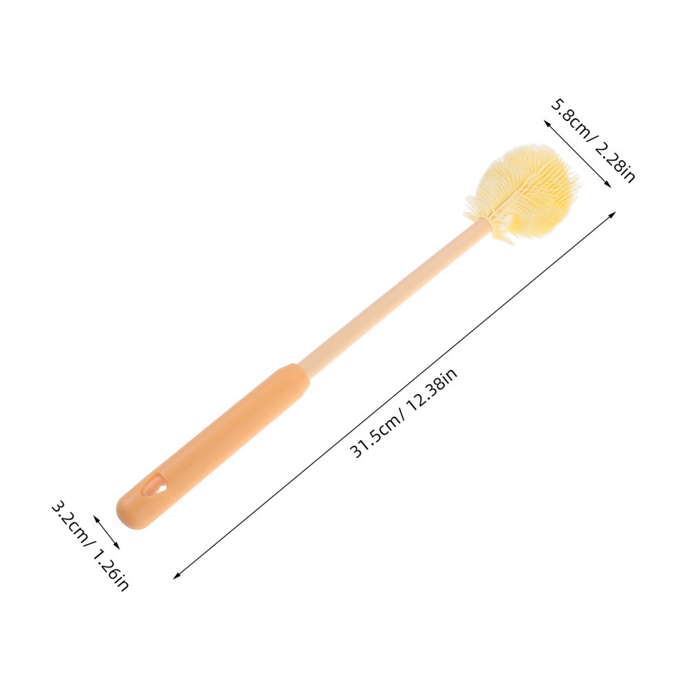 2Pcs Reusable Silicone Baby Bottle Cleaner Long Handle Brush for Home Use