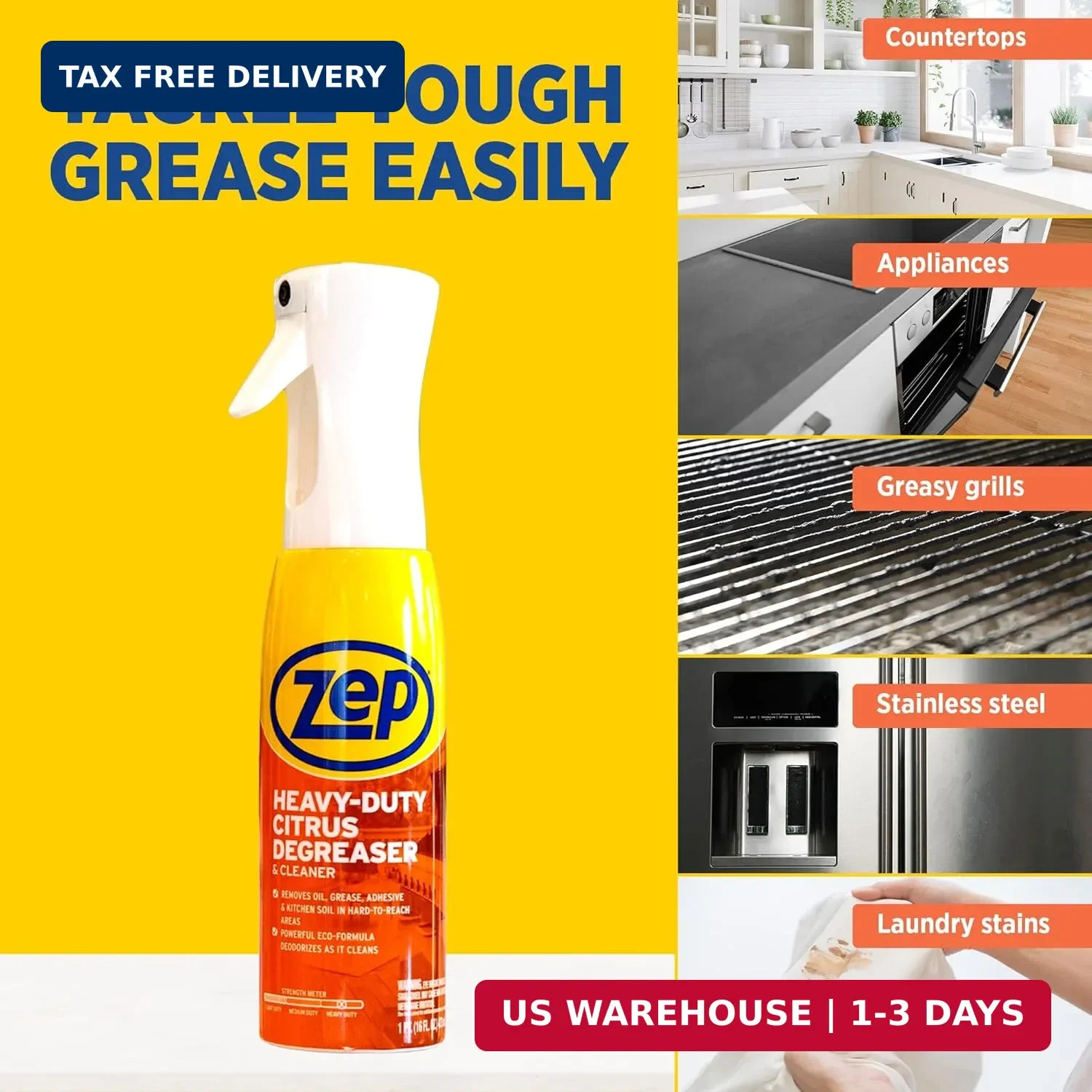 Zep Heavy Duty Citrus Degreaser and Cleaner Mist -16 fl oz ZUCIT20 – Removes Oil