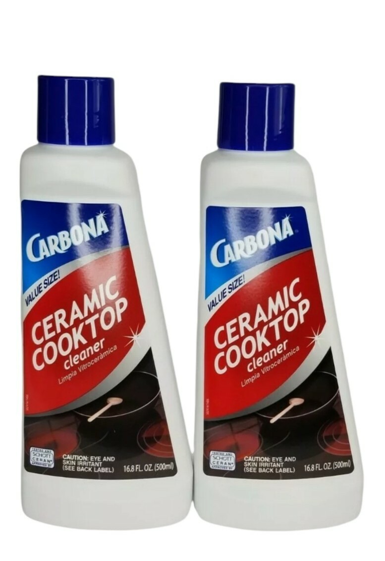 (2-Pack) CARBONA Glass Ceramic Cooktop CLEANER & POLISH Protect Shine 16.8oz ⭐⭐❤