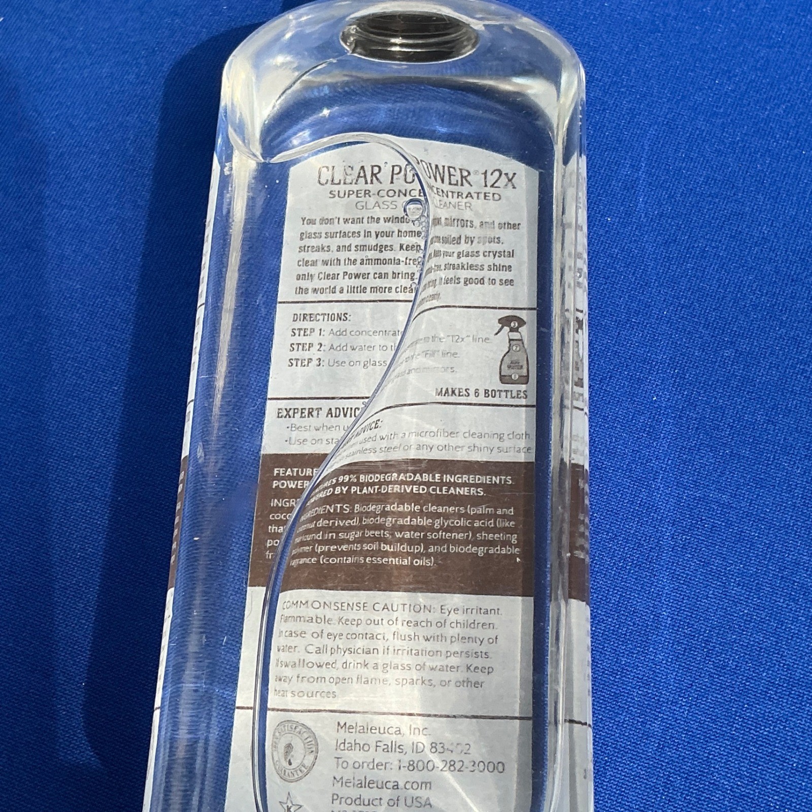 EcoSense Glass Cleaner Clear Power 12X 8oz Clear Super-Concentrated Streak-Free