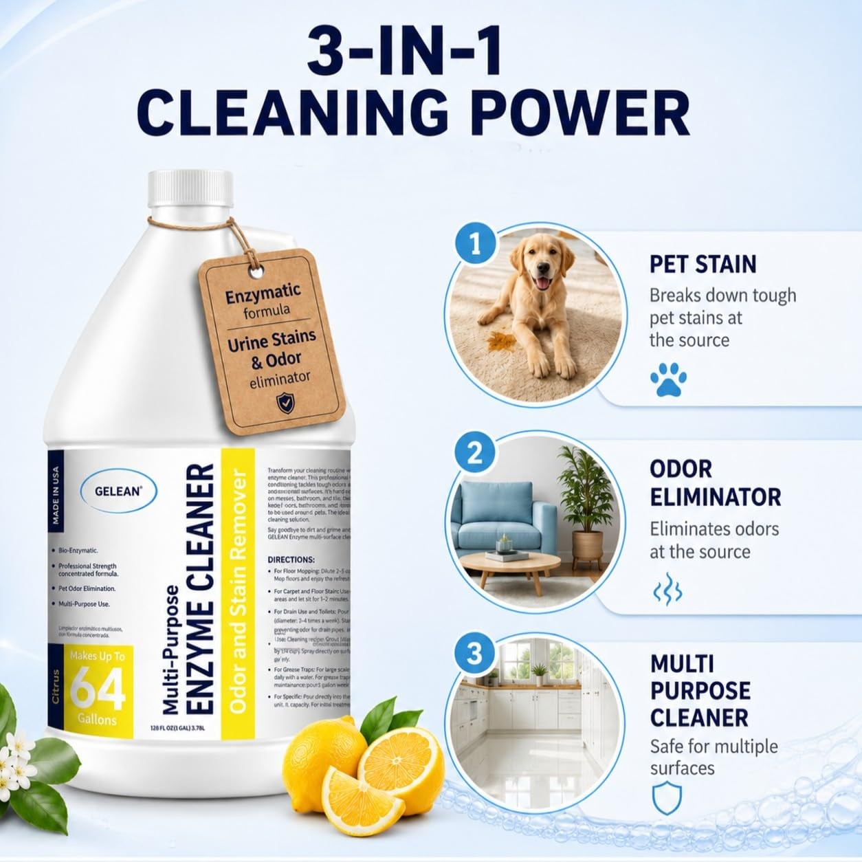 Enzymatic Cleaner Multi-Purpose Enzyme Cleaner for Dog Urine and Poop Carpet …