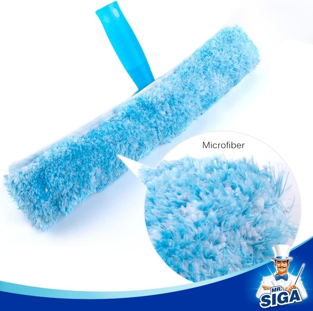 Professional Window Cleaning Combo – Squeegee & Microfiber Window Scrubber, 14″