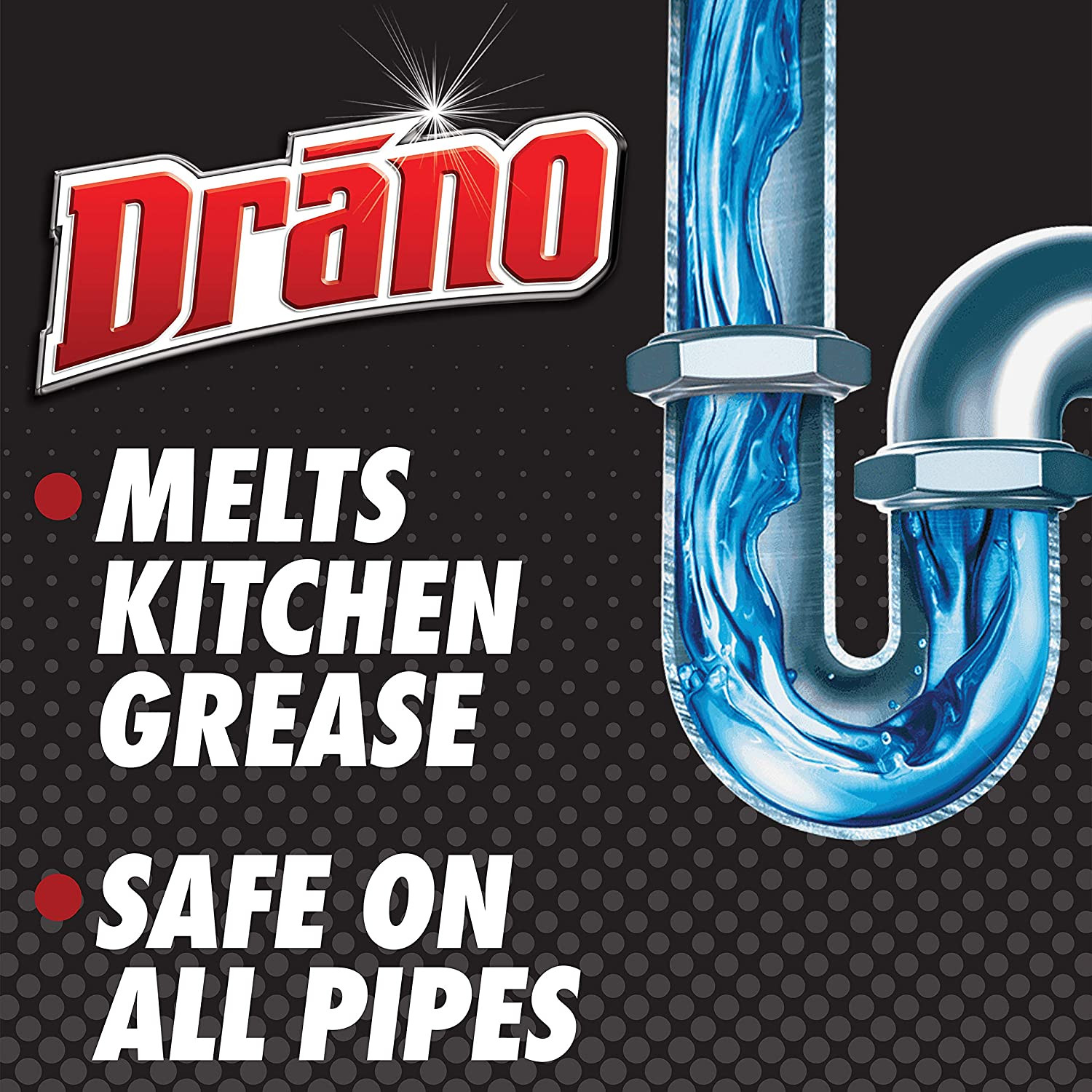 Drano Kitchen Granules Clog Remover, Destroy Tough Clogs, 8.8 Oz