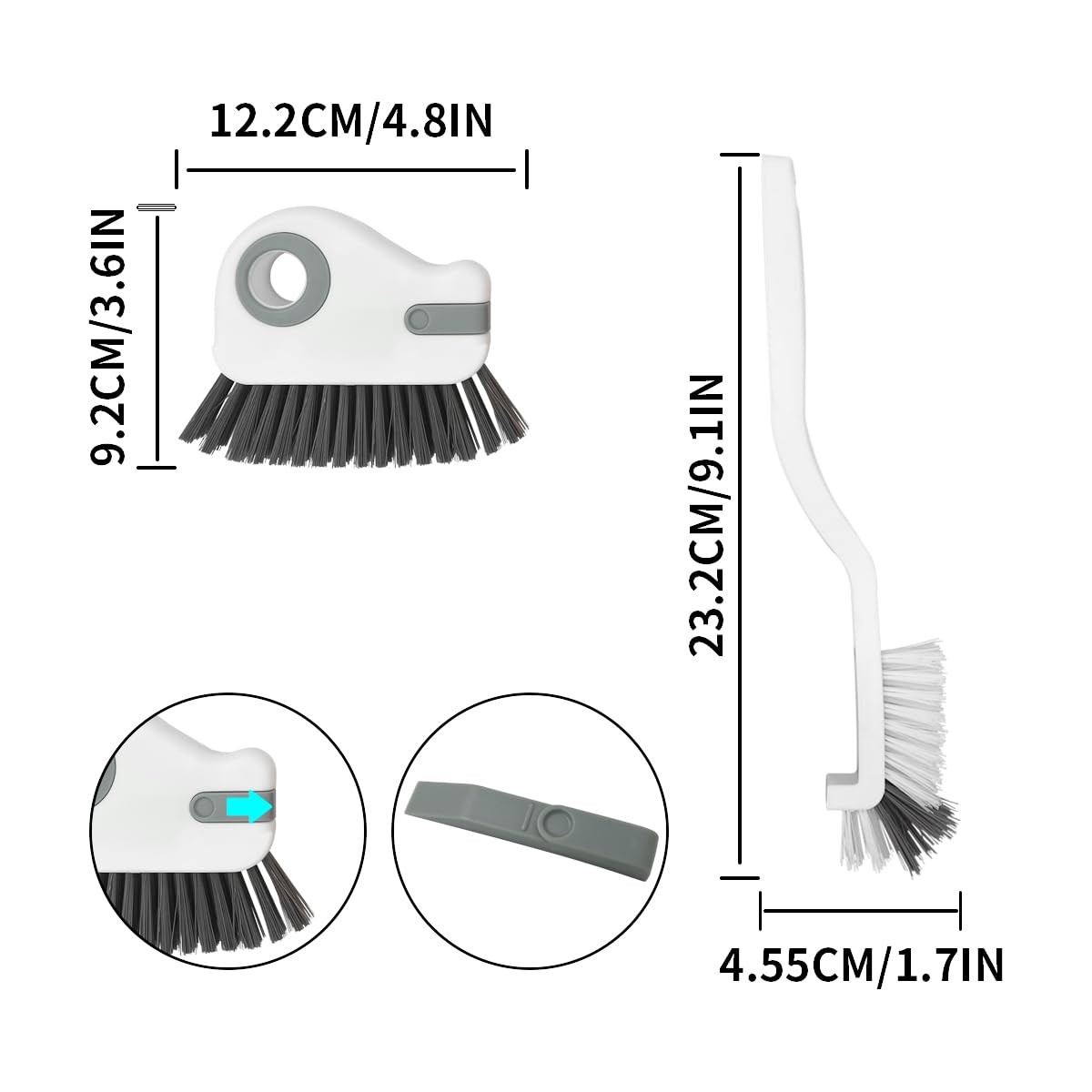 2pcs 2 in 1 Groove Crevice Cleaning Brush Window Track Cleaning Tools,Multifu…