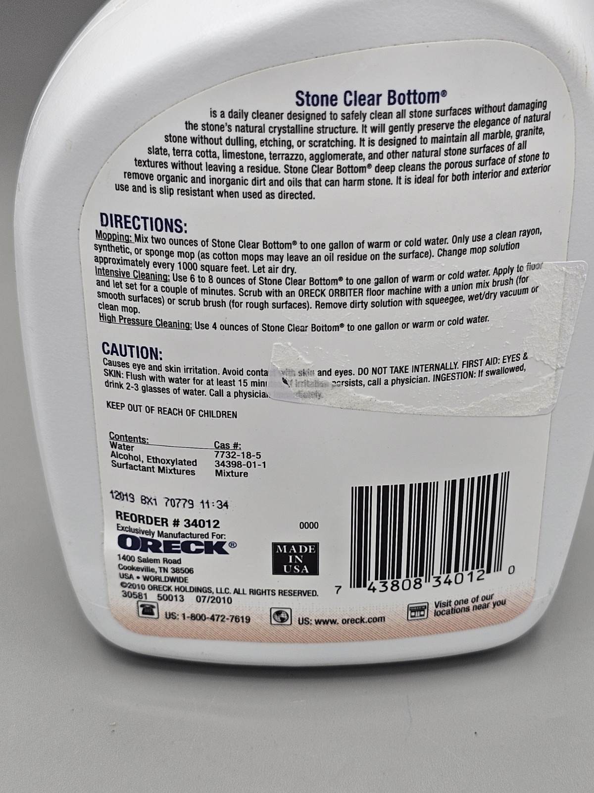 Oreck Pro Stone Floor Cleaner 32oz Sealed Nos Marble Granite Slate Terrazzo Htf