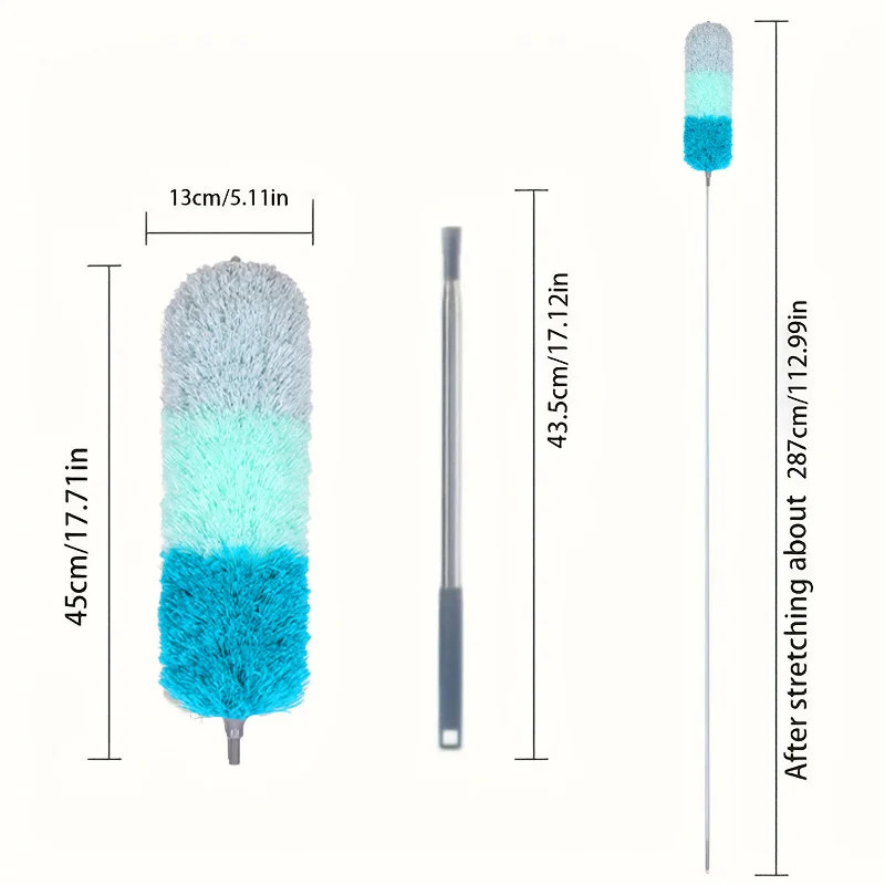 Telescopic Microfiber Duster, for Ceiling & High Places. 45X7Cm, Extendable Hand