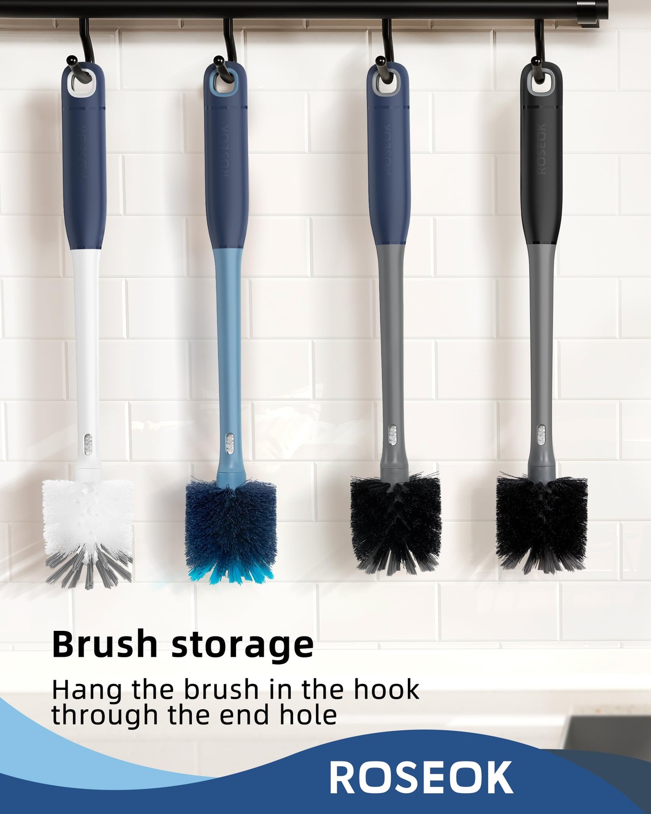 2 in 1 Long Handle Bottle Brush with Straw Brush for Cleaning Glass, Sports B…