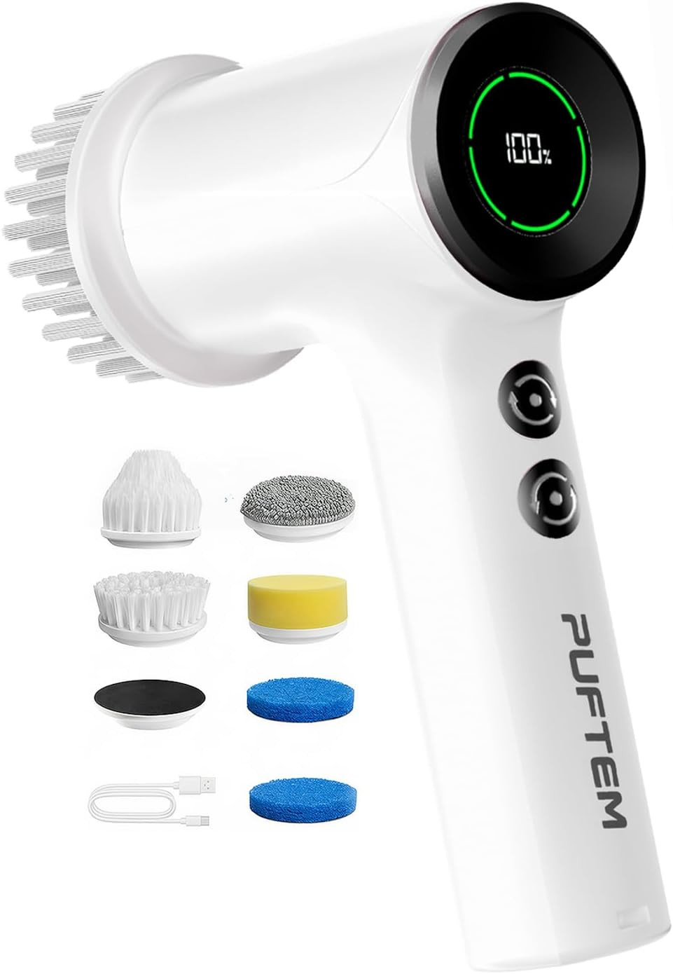 Upgraded Electric Spin Scrubber, Powerful Cordless Shower Scrubber with 4500Mah