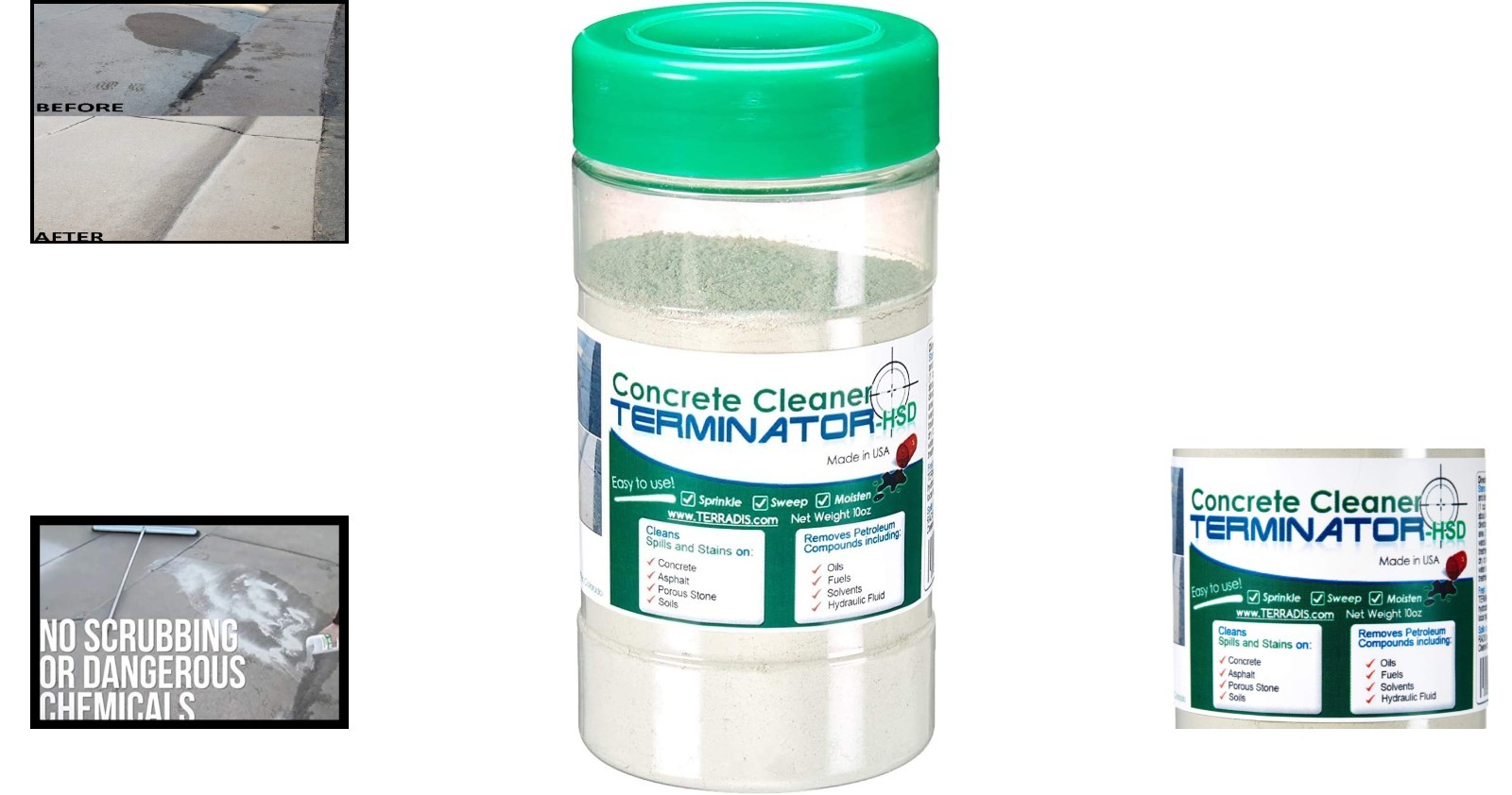Terminator HSD Concrete Oil Stain Remover 10 Oz Eco Friendly