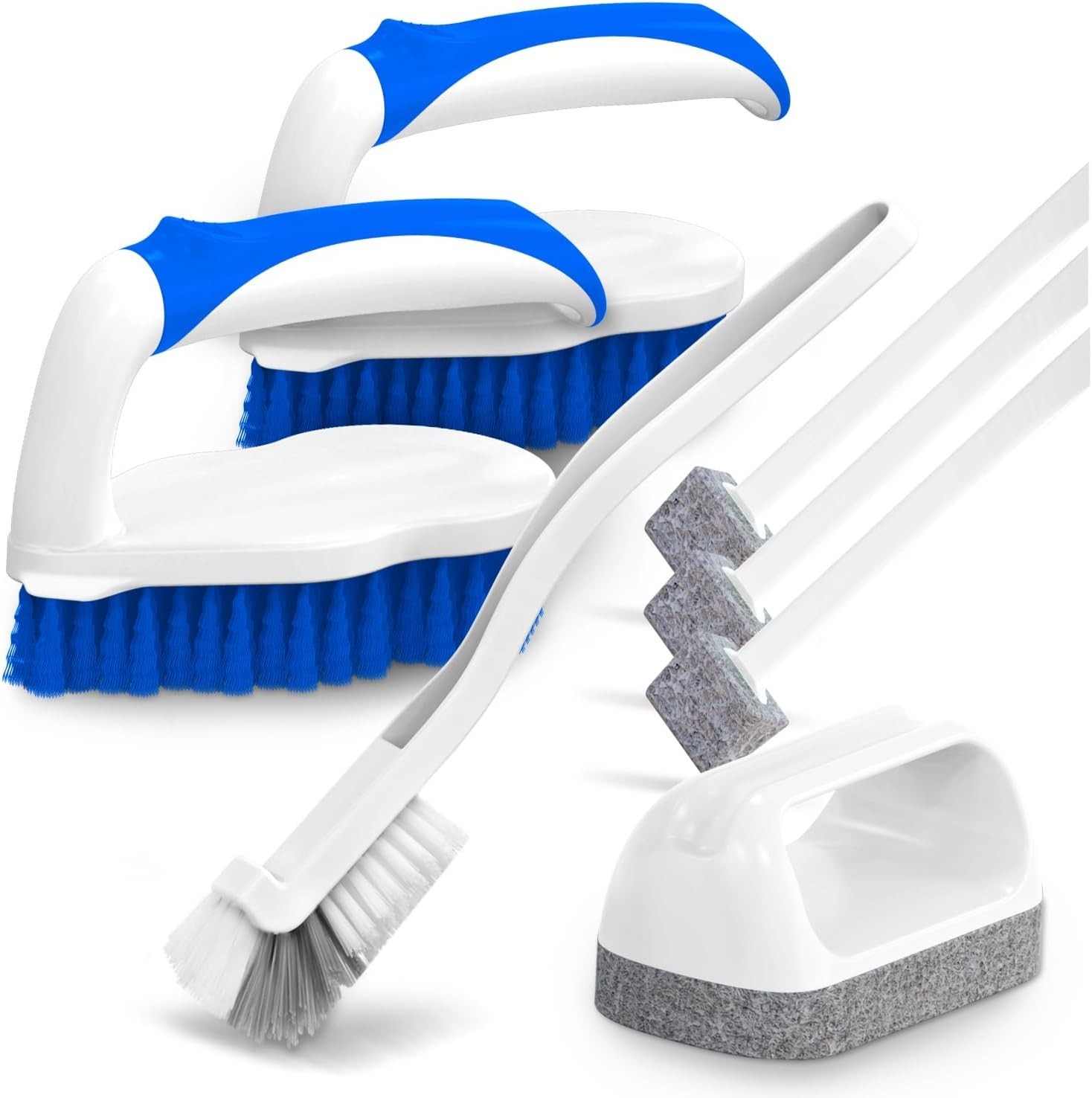 Complete 7 Brush Set for Efficient Grout & Pool Cleaning – Ergonomic Handle