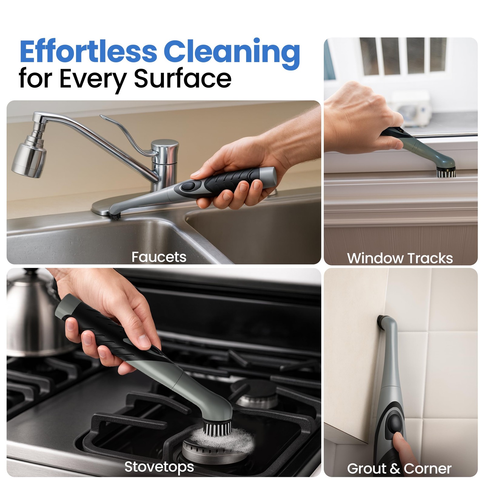 GroutCare 10000 Electric Spin Scrubber – Bathroom Cleaning Brush w/ 2 Replace…