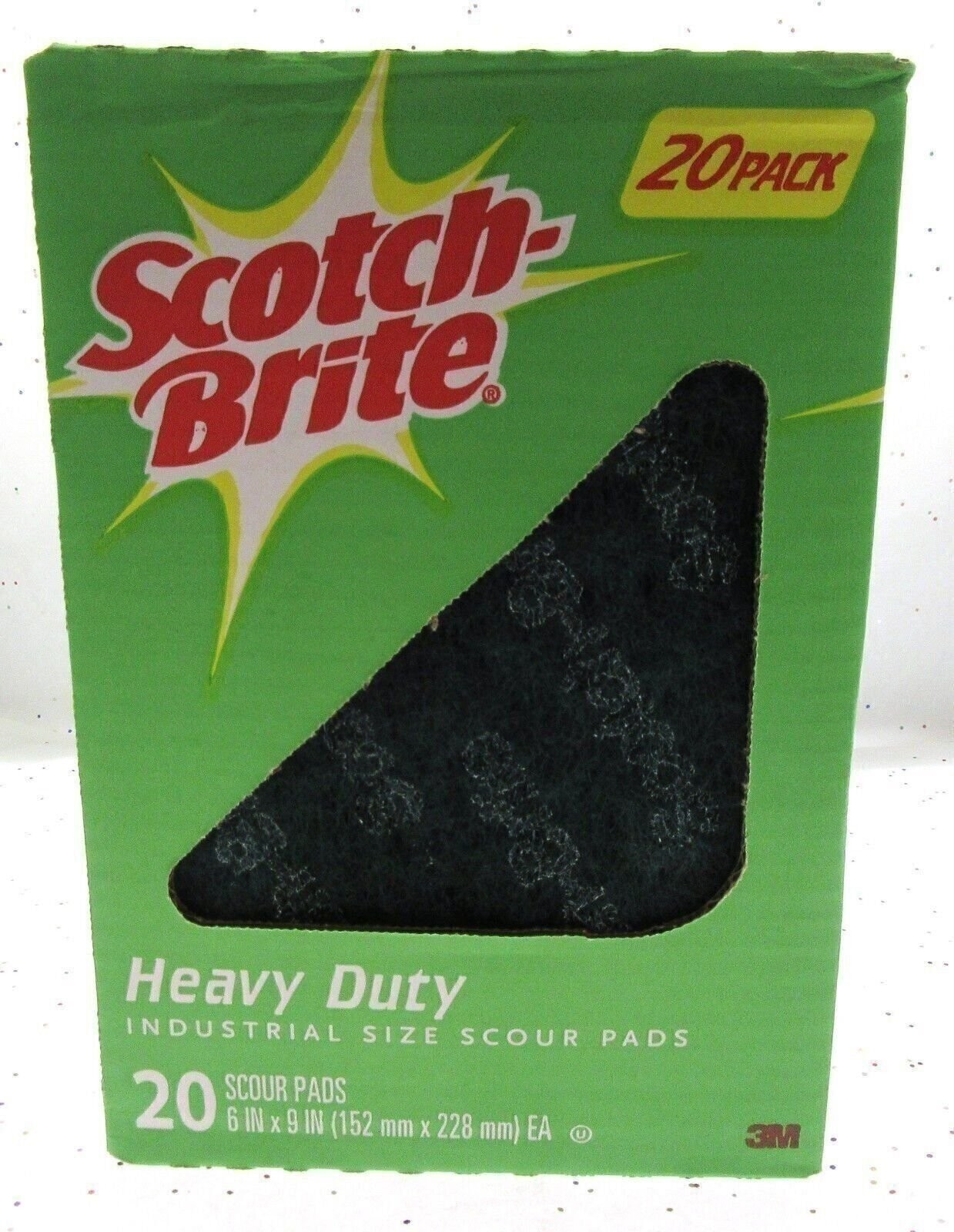 20pc Scotch Brite Heavy Duty Industrial Size Scour Pads 6″x9″ 3M