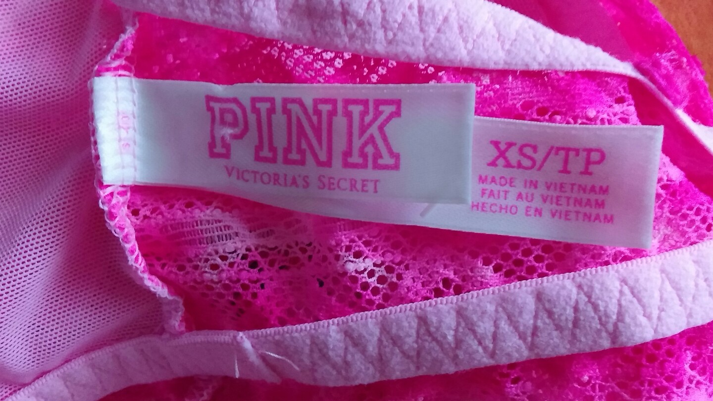 VICTORIA’S SECRET PINK LACE BRALETTE PINK SIZE XS WASH WARM TUMBLE DRY LOW VGC