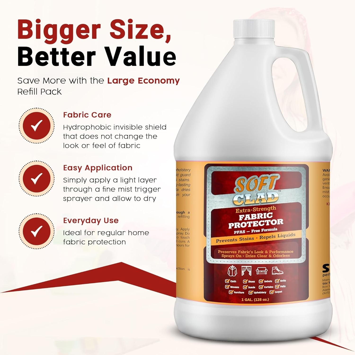 Extra Strength Fabric Protector 1 Gallon – Stain Guard, Repels Water, USA Made