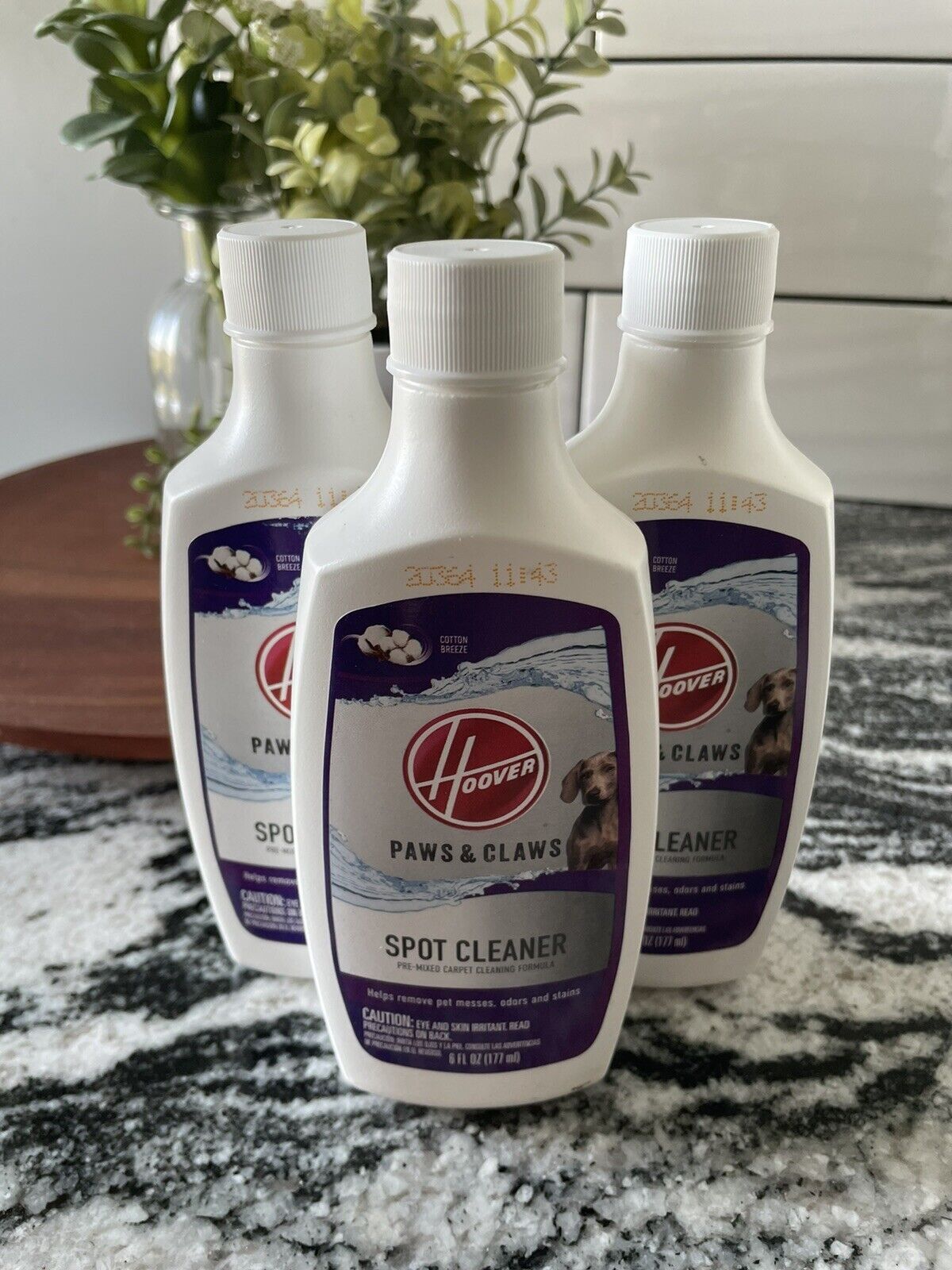 New Lot Of 3 Hoover Paws and Claws Spot Cleaner Carpet Cleaning Formula 6oz