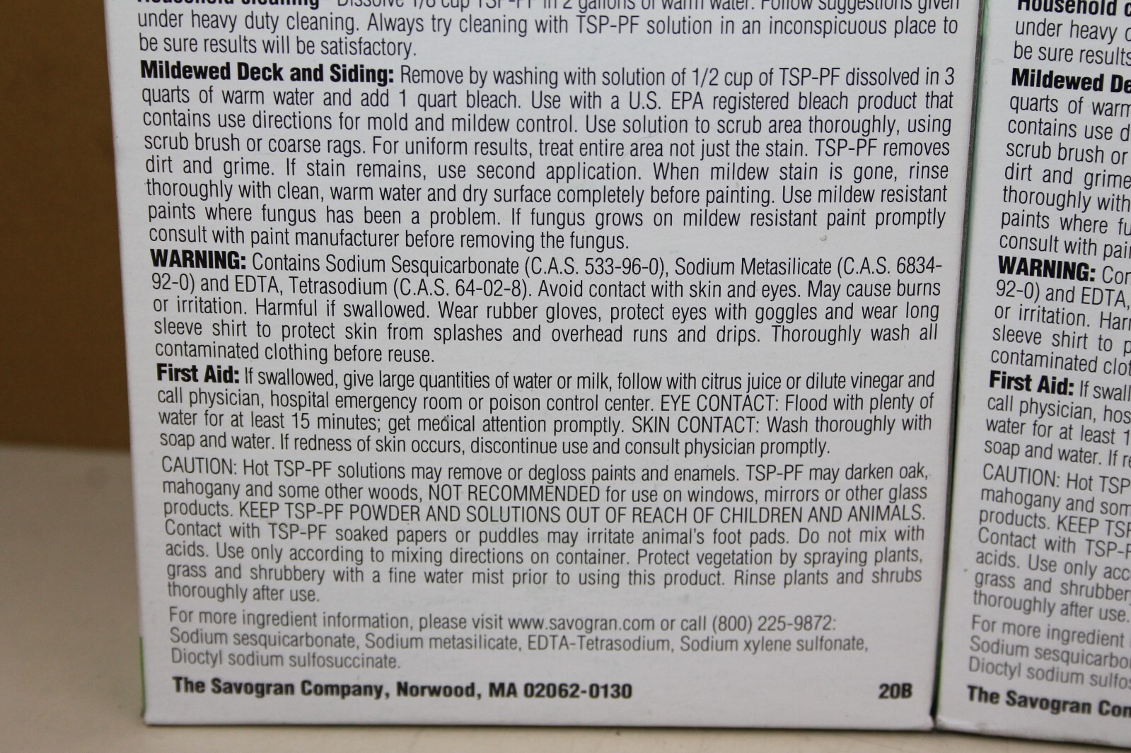 (2) Savogran 1# TSP-PF Heavy Duty Cleaner 16oz ea. #10611 NEW Phosphate Free (B3