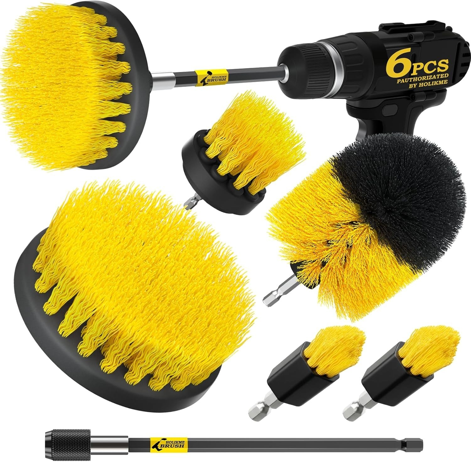 6 Pack Drill Brush Power Scrubber Cleaning Kit for Bathroom Kitchen Grout