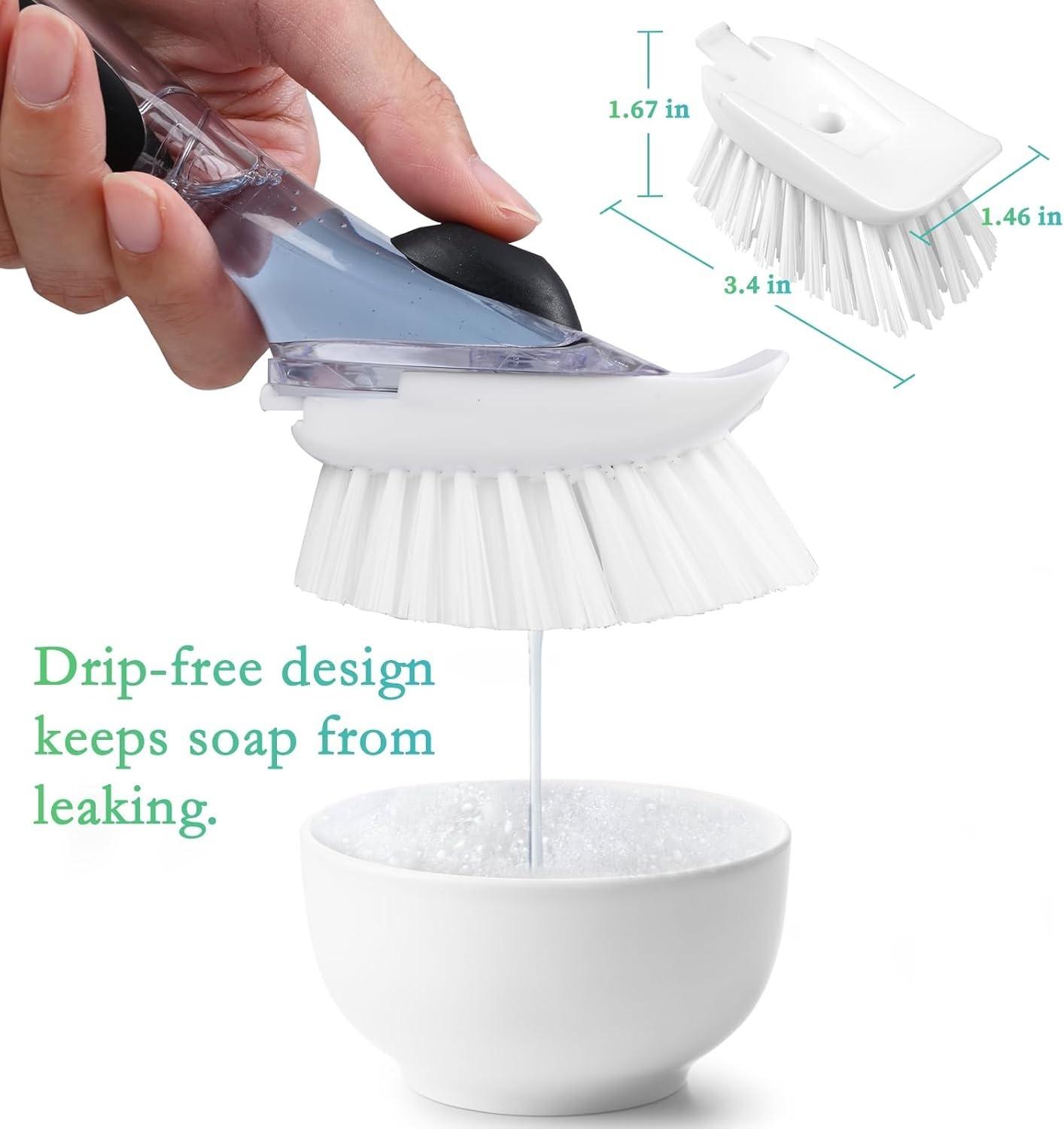 Dish Brush Refill, 4 Pack Dish Brush Replacement Head for OXO Dish Brush, Brush