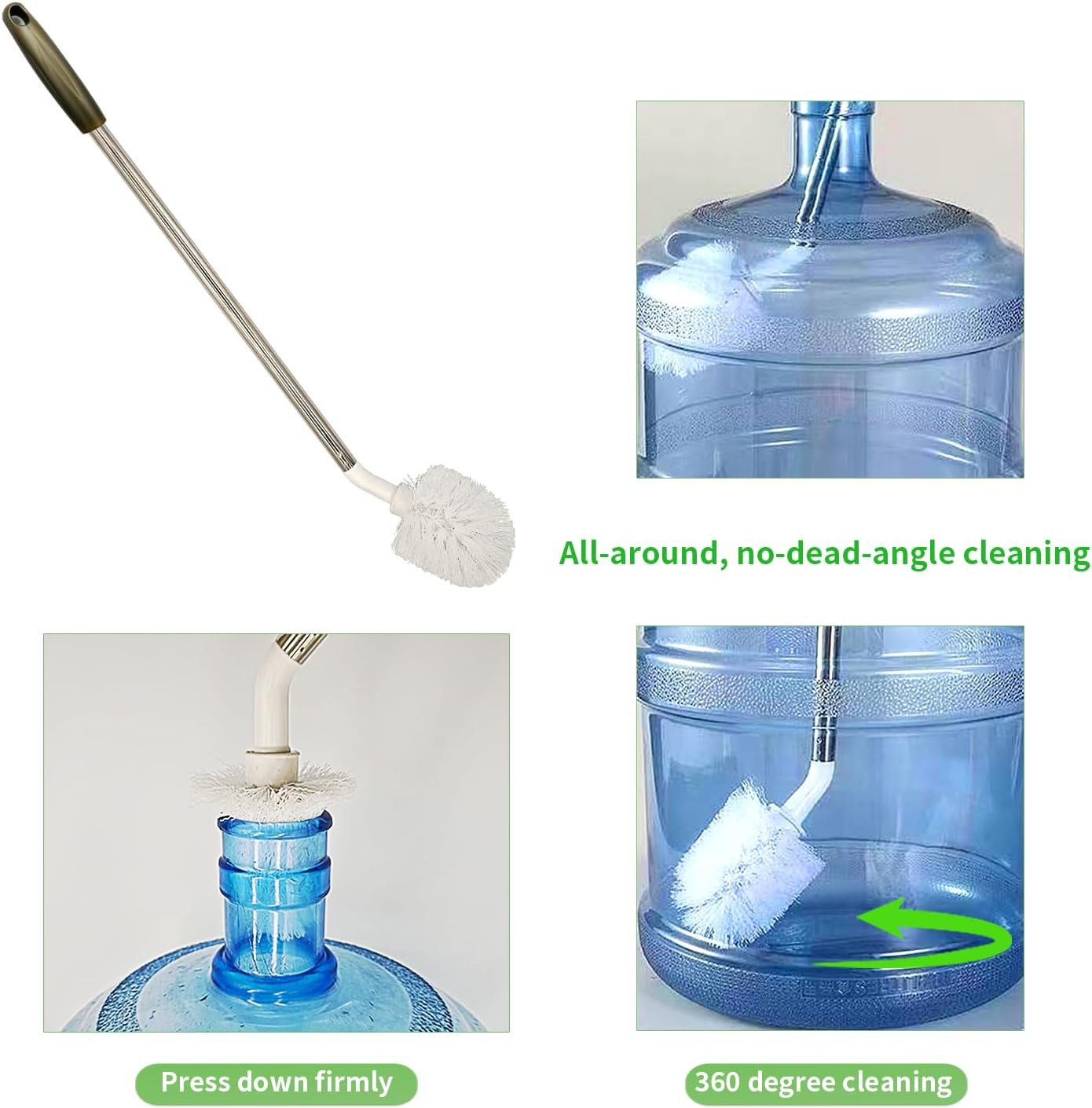 2-Pack Bucket Brush, Kettle Brush, Cleaning Extra Long Bottles, Gallon Jug Clean
