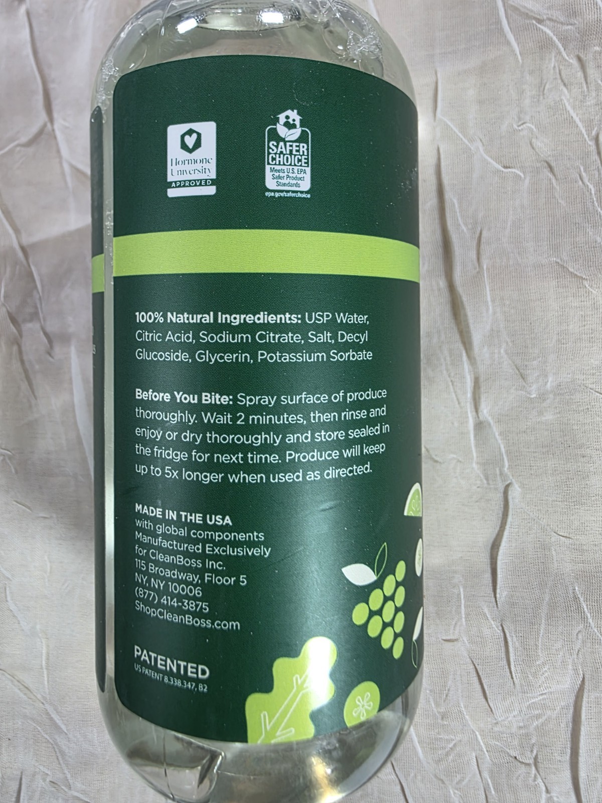 JOY Clean Boss Eat Cleaner Fruit & Veggie Natural Wash & Preserver TWO