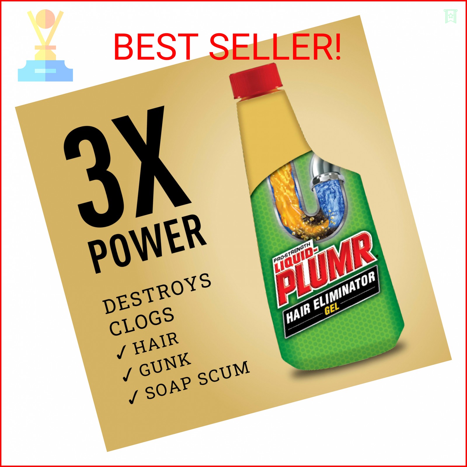 Liquid-Plumr Pro-Strength Hair Eliminator Gel Clog Remover, Hair Clog Remover an