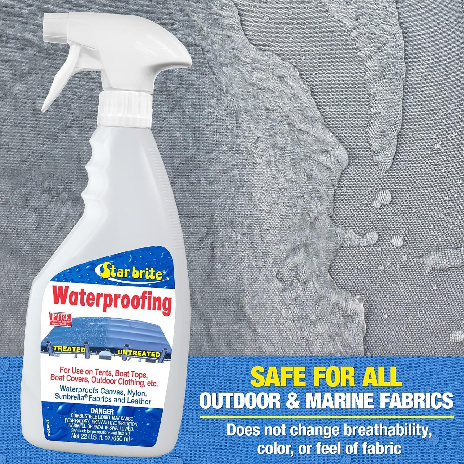 Fabric Waterproofing Protectant w/PTEF Marine Boat Cover Canvas Tent 22 oz