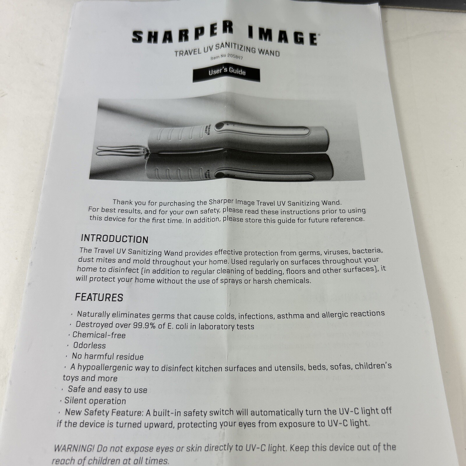 Sharper Imagine Travel Sanitizing Wand New Opened Box