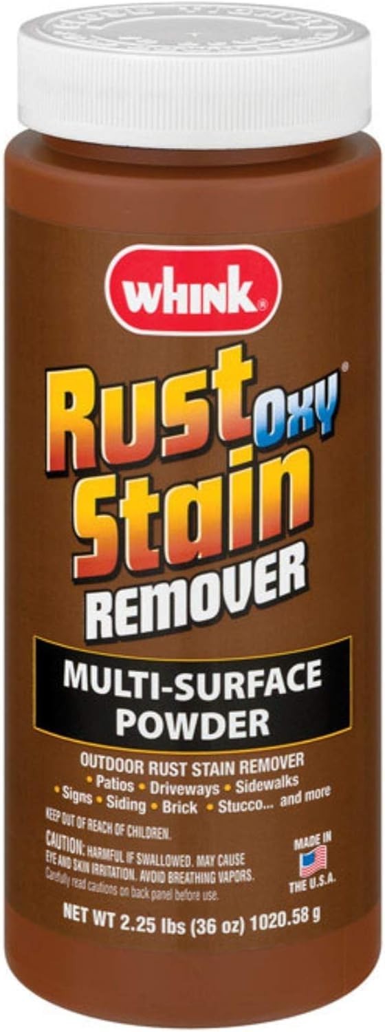Whink Rust Oxy Stain Remover Multi Surface Powder for Outdoor Stain Removal 36oz