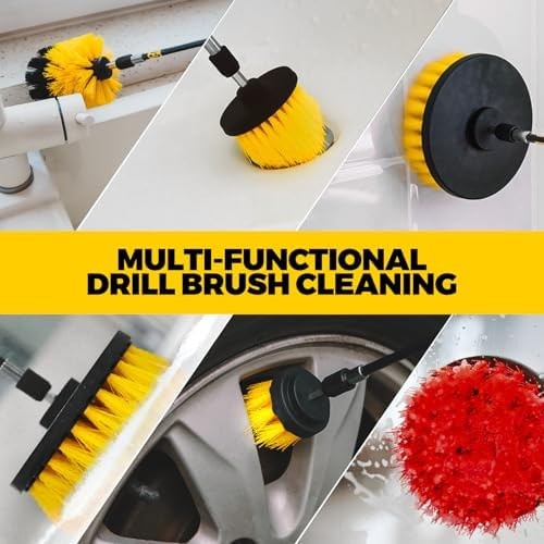 Holikme 22Pack Drill Brush Attachments Set,Scrub Pads & Sponge, Buffing Pads,…