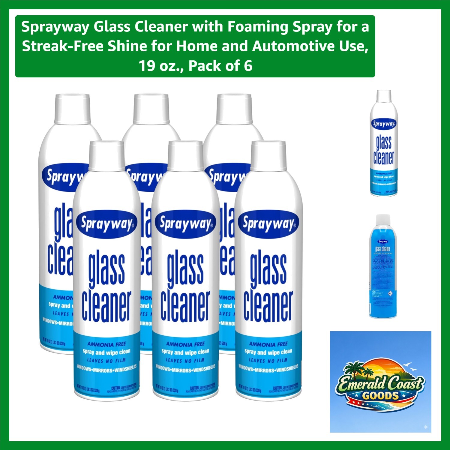 Glass Cleaner with Foaming Spray for a Streak-Free Shine for Home and Automot…