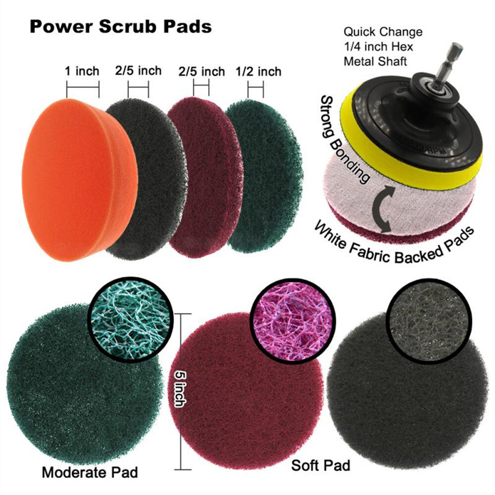 18pcs 5″ Drill Brushes for Cleaning Brush Attachment Power Scrub Home Car Tile