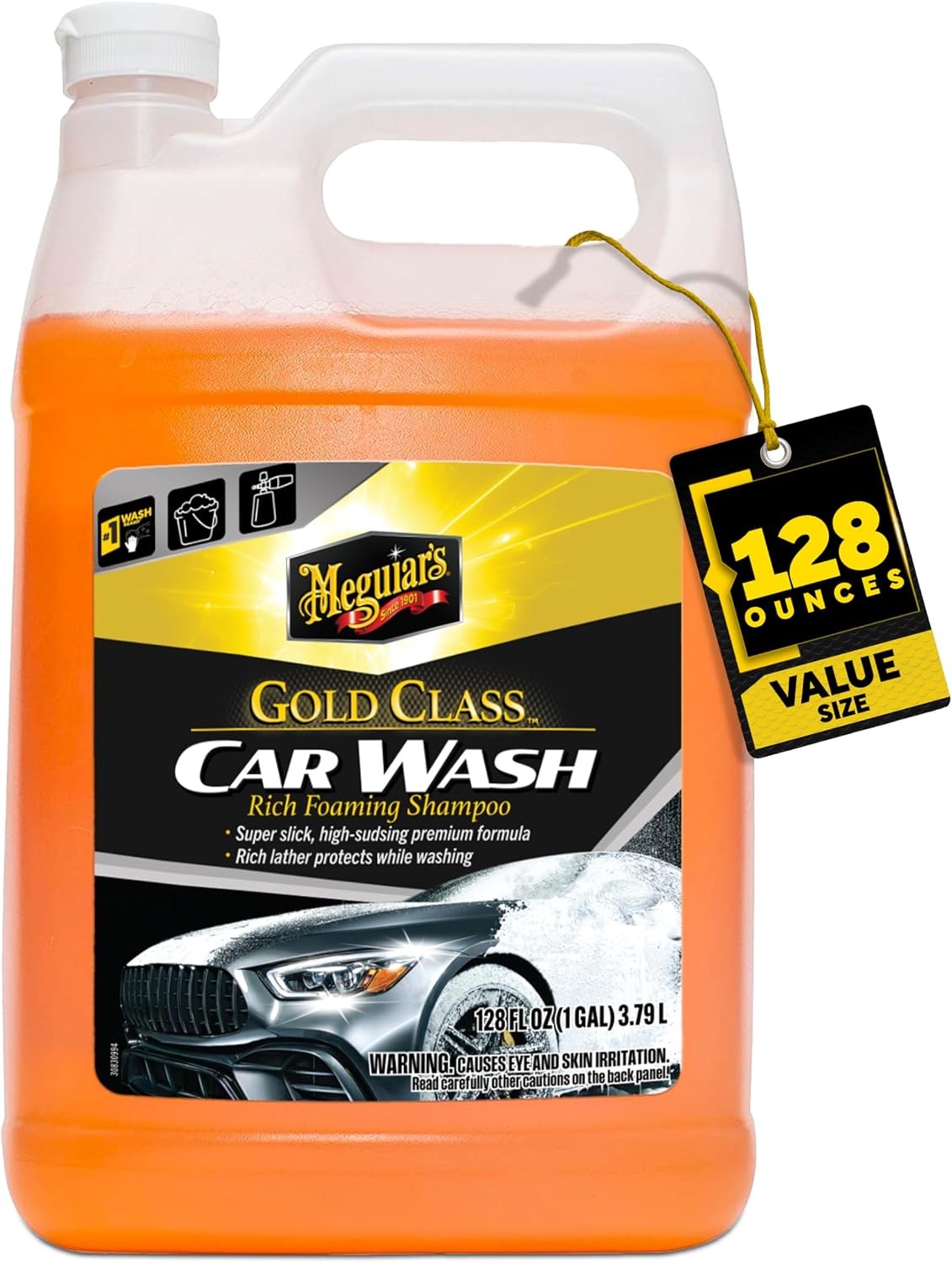 Meguiar’s Gold Class Car Wash Shampoo and Conditioner 1 Gallon Ultra-Rich Foam