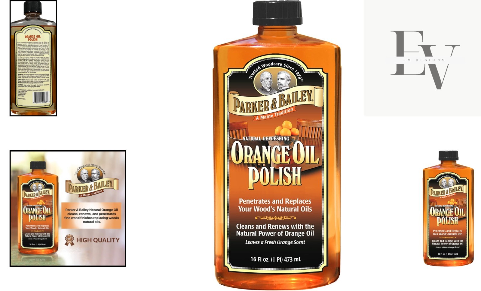Orange Scented Wood Polish – 16 oz Cleaner for Restoring Furniture Finish