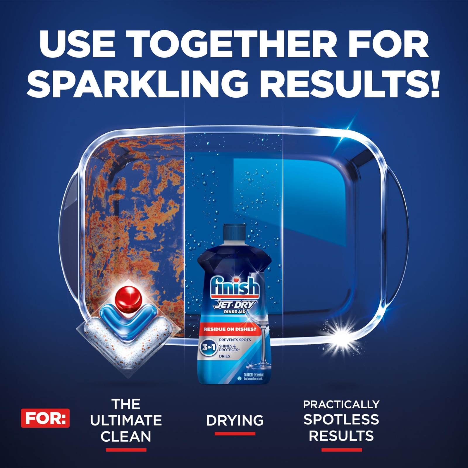 Finish Jet-Dry Dishwasher Rinse Aid, Compatible with Dishwasher Detergent, Preve