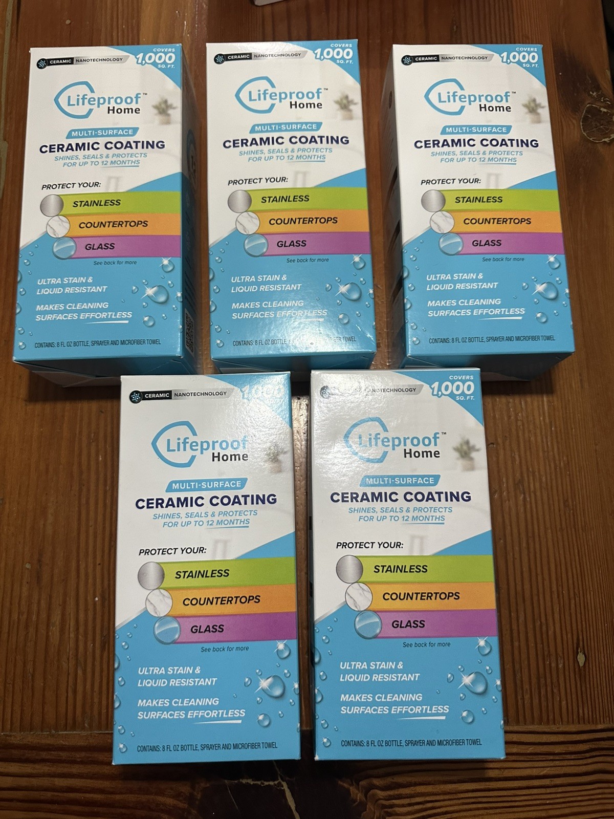 5 X Lifeproof Home Multi-Surface Ceramic Nanotech Coating Spray 8 fl oz Kits
