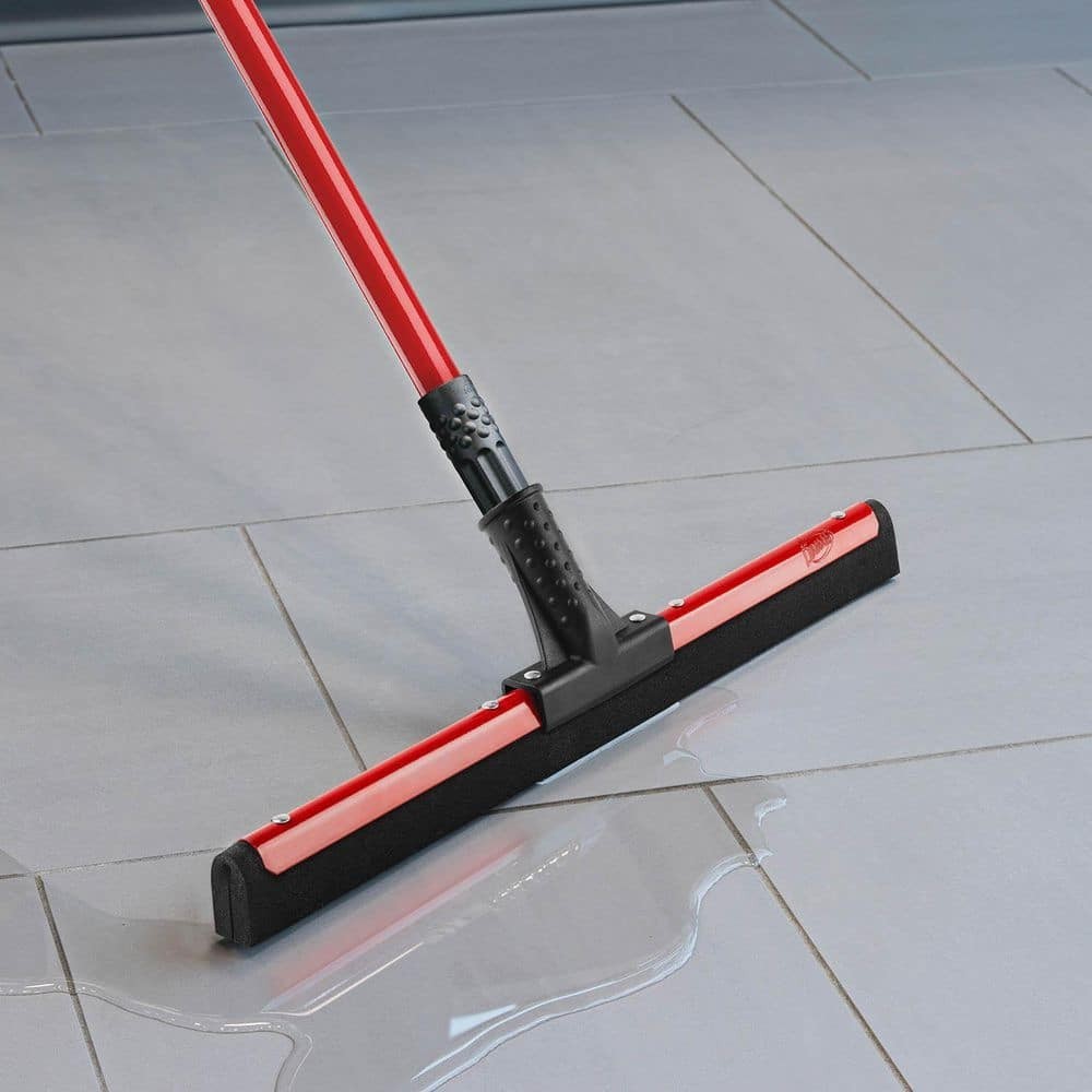 18 in. Flex Foam Blade Floor Squeegee with 52 Handle Steel Straight Durable New