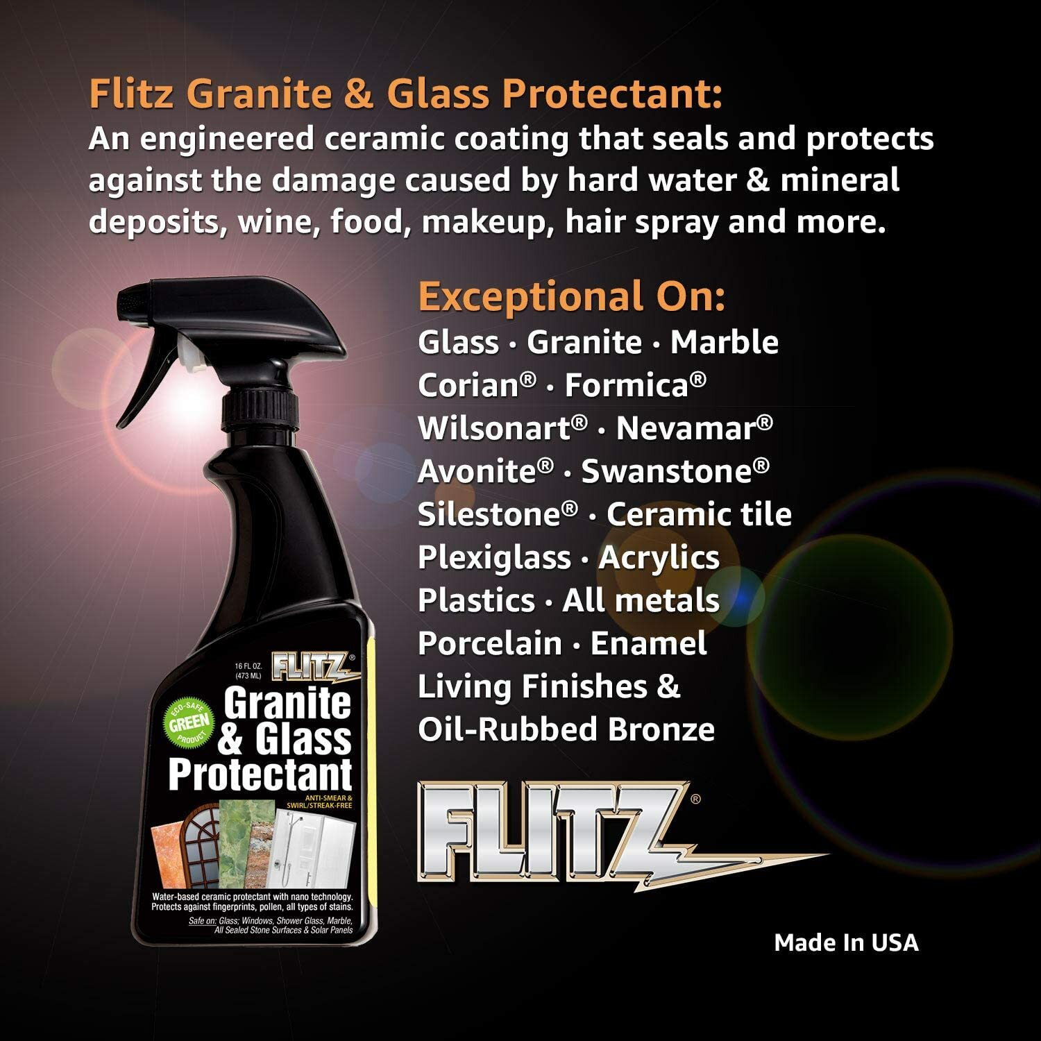 Flitz Granite & Glass Protectant 16oz/473ml Spray Bottle GRX22806 (SEE VIDEO)