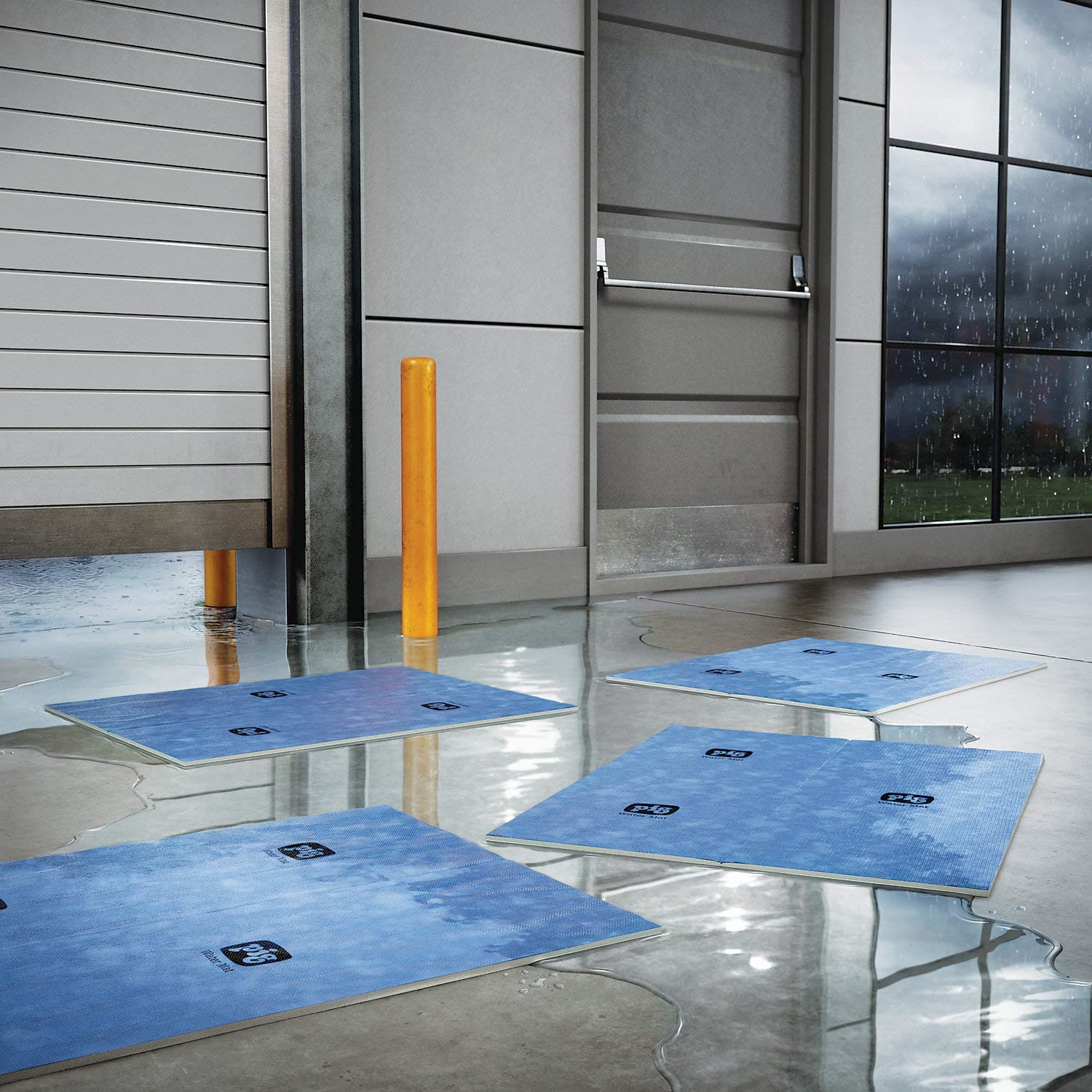 PIG Water Absorbent Mat | Reusable | 10 Pack | 15 W x 19 L | Blue and Black |