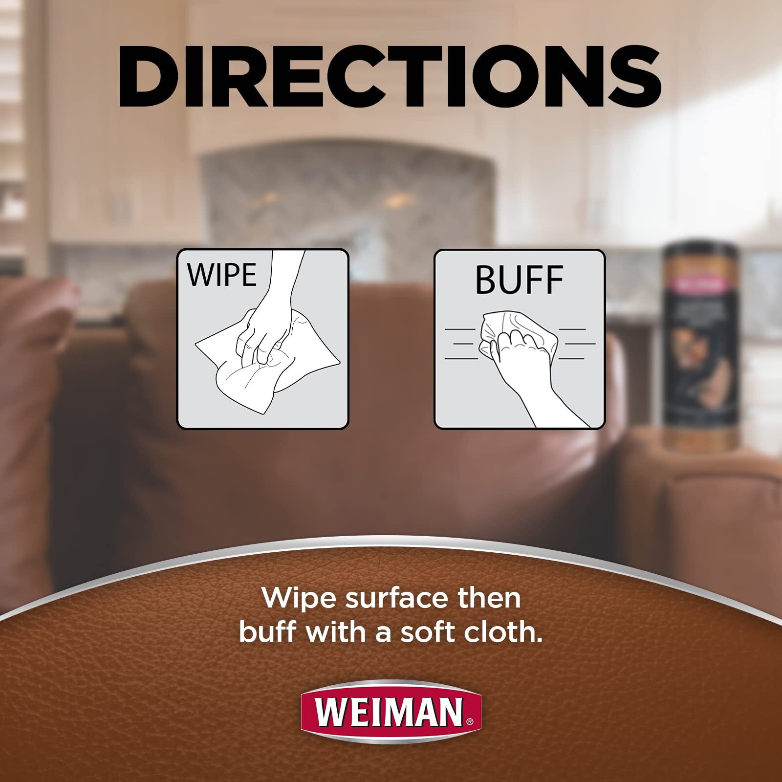 Weiman Leather Wipes 61 Piece Set Clean Condition Protect Furniture Car Acces…
