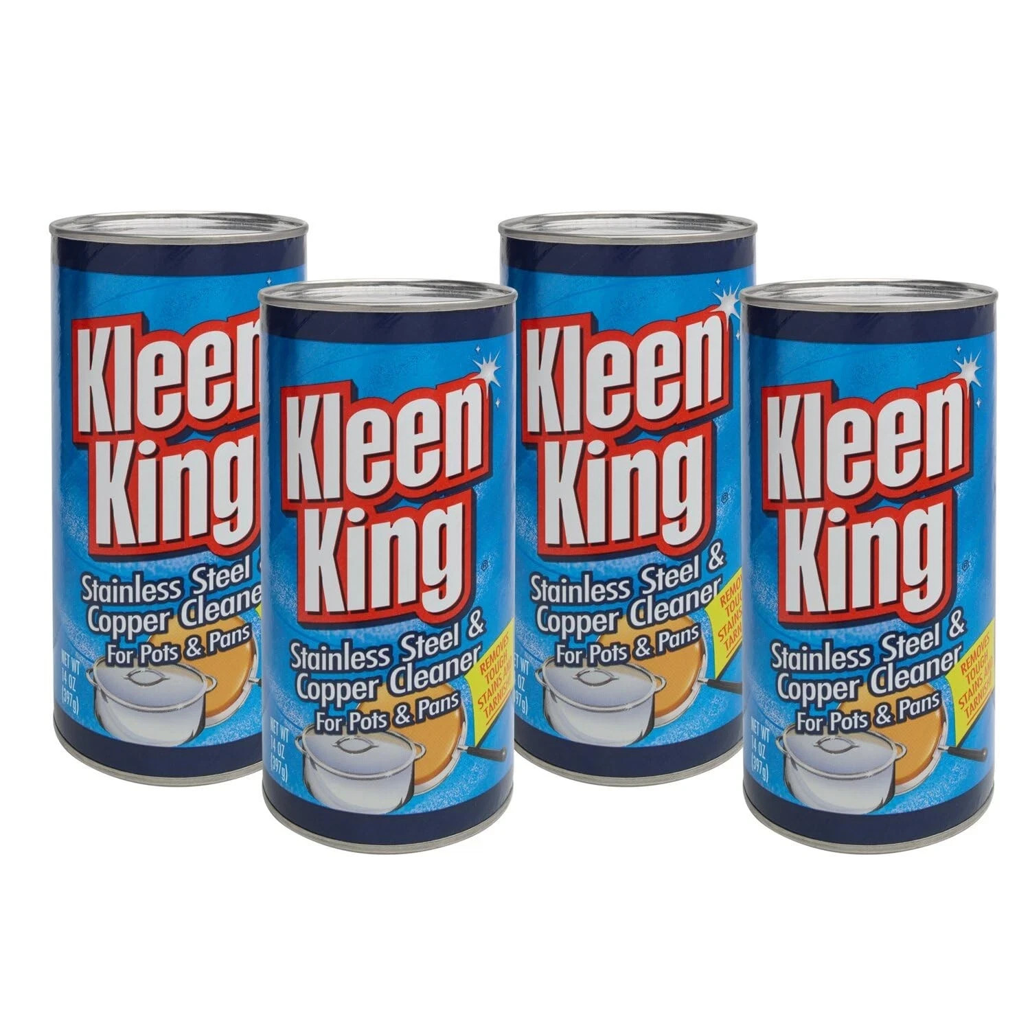 4 Pk, Stailess Steel & Copper Cleaner for Pots & Pans, 14 Oz