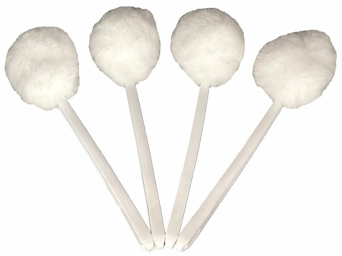 Bowl Brush Toilet Cleaning Brush Set Soft Polyester Head 15×5 inches White (4…
